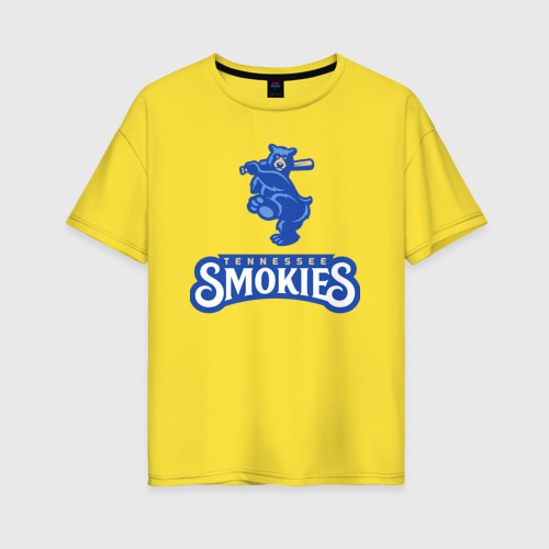 Женская футболка хлопок Oversize Tennessee smokies - baseball team, цвет желтый