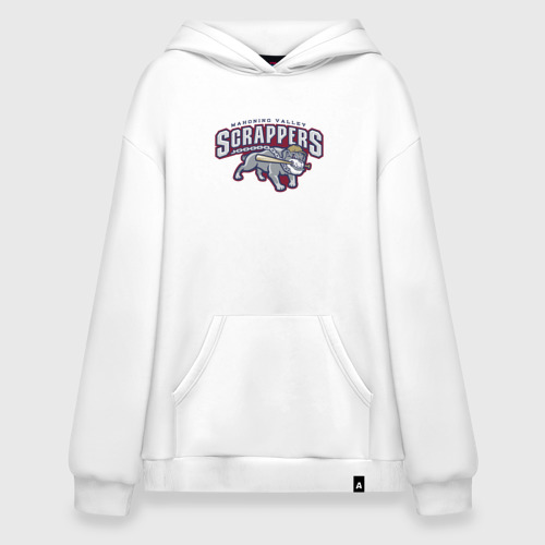 Худи SuperOversize хлопок Mahoning valley scrappers - baseball team, цвет белый