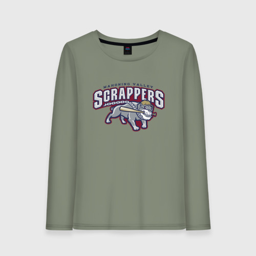 Женский лонгслив хлопок Mahoning valley scrappers - baseball team, цвет авокадо