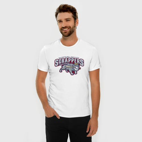 Мужская футболка хлопок Slim Mahoning valley scrappers - baseball team, цвет белый - фото 3