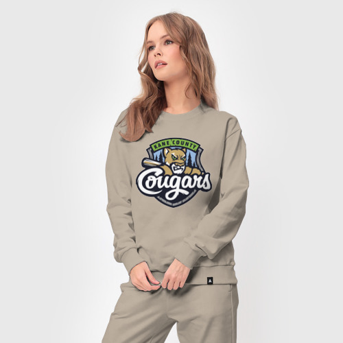 Женский костюм хлопок Kane County Cougars - baseball team, цвет миндальный - фото 5