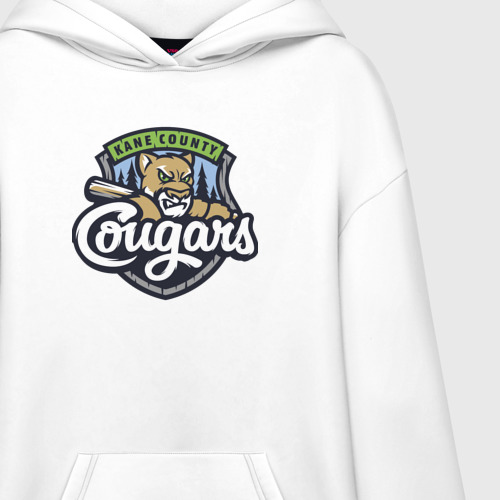 Худи SuperOversize хлопок Kane County Cougars - baseball team, цвет белый - фото 3