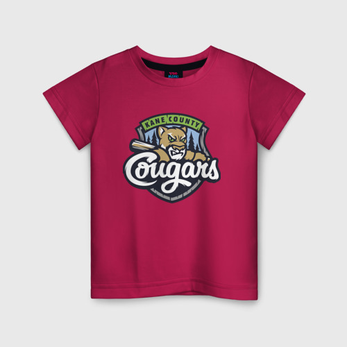 Детская футболка хлопок Kane County Cougars - baseball team, цвет маджента