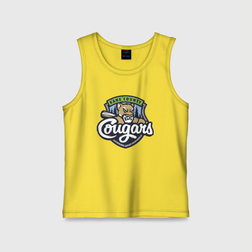 Детская майка хлопок Kane County Cougars - baseball team, цвет желтый