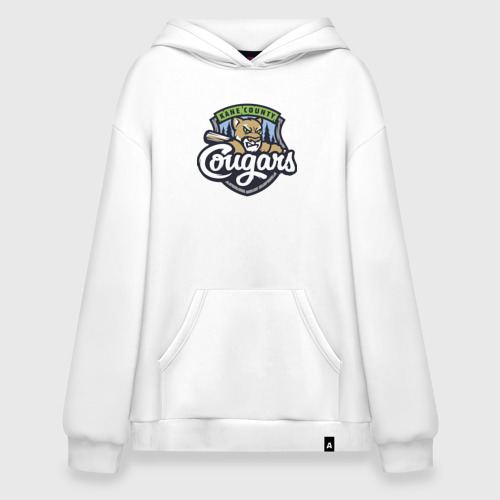 Худи SuperOversize хлопок Kane County Cougars - baseball team, цвет белый