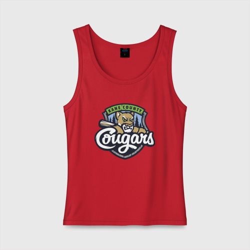 Женская майка хлопок Kane County Cougars - baseball team, цвет красный