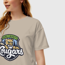 Женская футболка хлопок Oversize Kane County Cougars - baseball team - фото 2