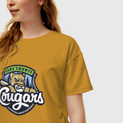 Женская футболка хлопок Oversize Kane County Cougars - baseball team - фото 2