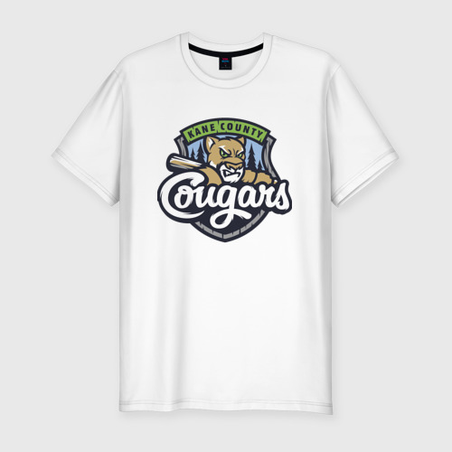 Мужская футболка хлопок Slim Kane County Cougars - baseball team, цвет белый