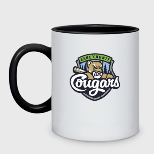 Кружка двухцветная Kane County Cougars - baseball team, цвет белый + черный