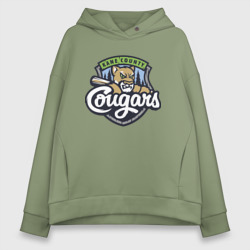 Женское худи Oversize хлопок Kane County Cougars - baseball team