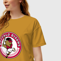 Женская футболка хлопок Oversize Buffalo bisons - baseball team - фото 2