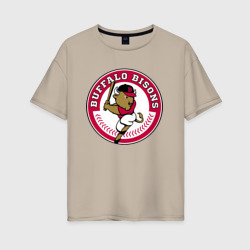 Женская футболка хлопок Oversize Buffalo bisons - baseball team