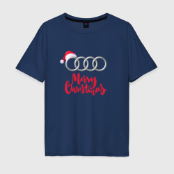 Audi merry christmas – Мужская футболка хлопок Oversize с принтом купить со скидкой в -16%