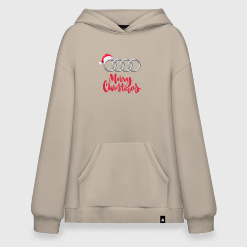 Худи SuperOversize хлопок Audi merry christmas, цвет миндальный