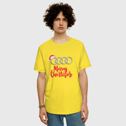 Мужская футболка хлопок Oversize Audi merry christmas - фото 2