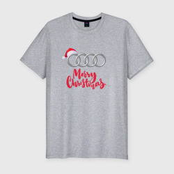 Мужская футболка хлопок Slim Audi merry christmas