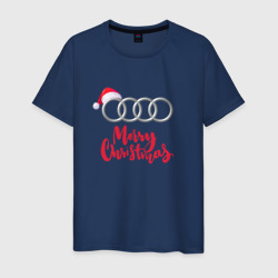 Мужская футболка хлопок Audi merry christmas