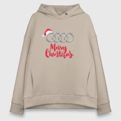 Женское худи Oversize хлопок Audi merry christmas