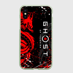 Чехол для iPhone XS Max матовый Ghost of Tsushima призрак Цусимы на спине