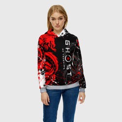 Женская толстовка 3D Ghost of Tsushima призрак Цусимы на спине - фото 2