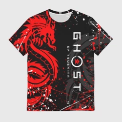 Мужская футболка 3D Ghost of Tsushima призрак Цусимы на спине