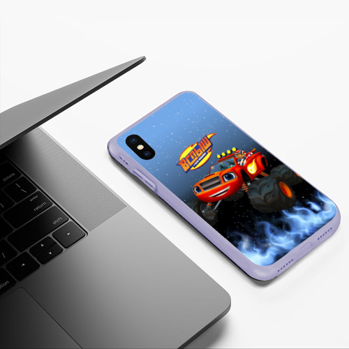 Чехол для iPhone XS Max матовый Вспыш и Эй-Джей, цвет светло-сиреневый - фото 5