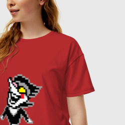 Женская футболка хлопок Oversize Spamton Deltarune; Спамтон Дельтарун - фото 2