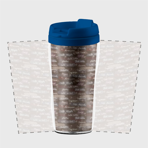 Термокружка-непроливайка Кофе - Разные Напитки, цвет синий - фото 2