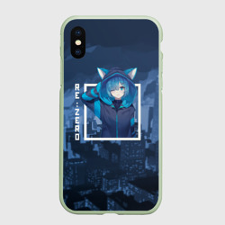 Чехол для iPhone XS Max матовый Рем с ушками, Re: Zero. Жизнь с нуля в альтернативном мире
