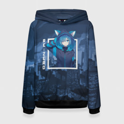 Женская толстовка 3D Рем с ушками, Re: Zero. Жизнь с нуля в альтернативном мире