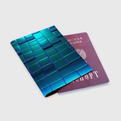 Обложка для паспорта матовая кожа 3D квадраты неоновые - фото 2