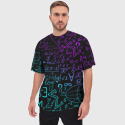 Мужская футболка oversize 3D Неоновые формулы neon formulas - фото 2