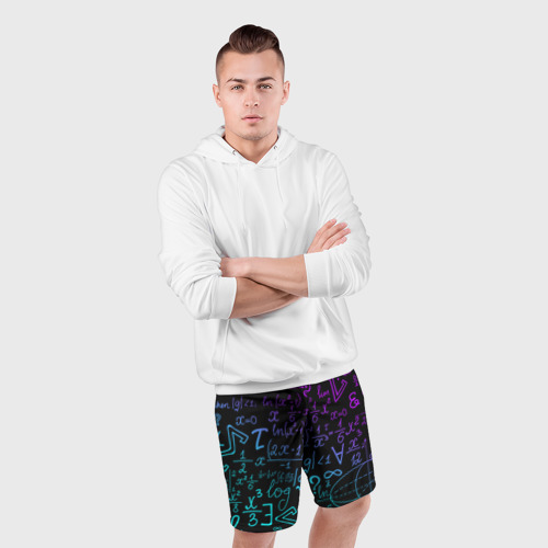 Мужские шорты спортивные Неоновые формулы neon formulas, цвет 3D печать - фото 5
