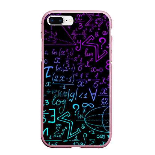 Чехол для iPhone 7Plus/8 Plus матовый Неоновые формулы neon formulas, цвет розовый