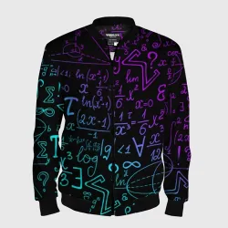 Мужской бомбер 3D Неоновые формулы neon formulas