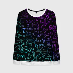Мужской свитшот 3D Неоновые формулы neon formulas