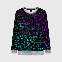 Женский свитшот 3D Неоновые формулы neon formulas