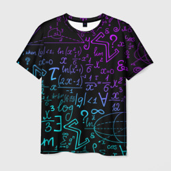 Мужская футболка 3D Неоновые формулы neon formulas