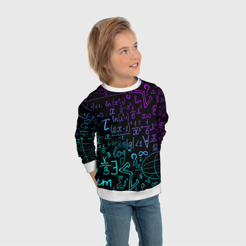 Детский свитшот 3D Неоновые формулы neon formulas, цвет 3D печать - фото 5