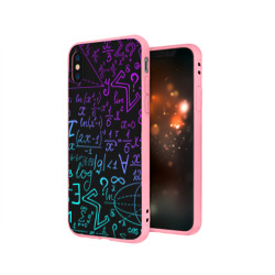 Чехол для iPhone X матовый Неоновые формулы neon formulas - фото 2