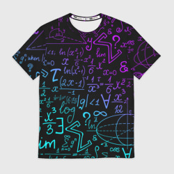 Мужская футболка 3D Неоновые формулы neon formulas