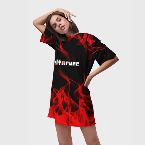 Платье-футболка 3D Deltarune Fire, цвет 3D печать - фото 3