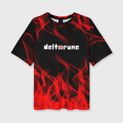 Женская футболка oversize 3D Deltarune Fire