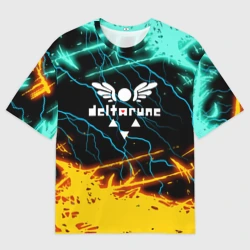 Женская футболка oversize 3D Deltarune Молнии