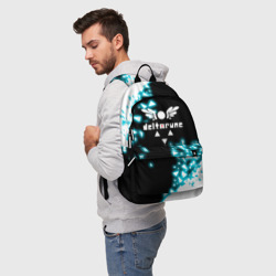 Рюкзак с принтом Deltarune Neon для любого человека, вид спереди №2. Цвет основы: белый