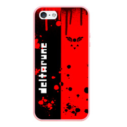 Чехол для iPhone 5/5S матовый Deltarune black & red