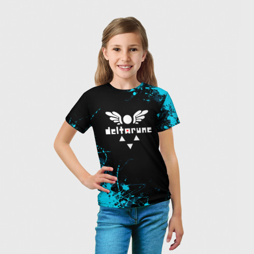Детская футболка 3D Deltarune брызги красок, цвет 3D печать - фото 5