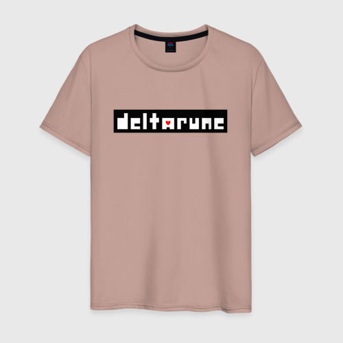 Мужская футболка хлопок [Deltarune] - Black Logo, цвет пыльно-розовый