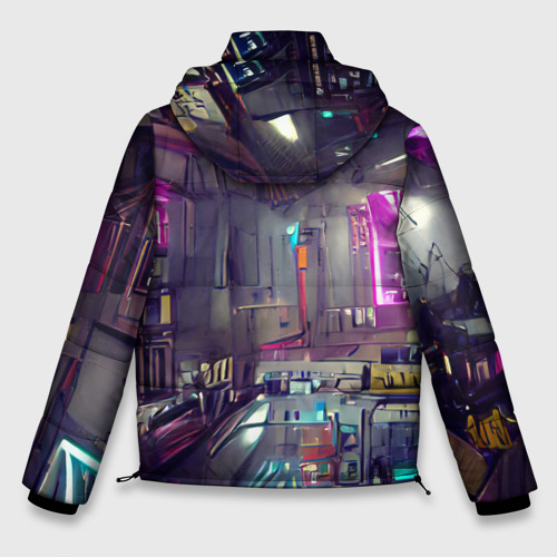 Мужская зимняя куртка 3D Городской Киберпанк, цвет черный - фото 2